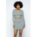 2 Way Zipper Mini Skirt Set