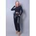 Long Sleeve Round Neck Side Ruched Top