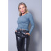 Long Sleeve Round Neck Side Ruched Top