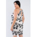 Plus Size Ivory Black Floral Basic Dress