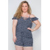 Plus Size Navy Floral Print Lace Up Romper