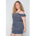 Plus Size Navy Floral Print Lace Up Romper