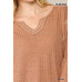 Two-tone Ribbed Tunic Top With Side Slits