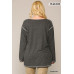 Two-tone Ribbed Tunic Top With Side Slits