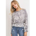Ruffled Waist Drop Shoulder Long Sleeve Top