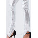 Metallic Small Scales Print Long Sleeve Off-the-shoulder Cropped Top And High Waist Slim Fit Legging Set