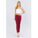 Belted Textured Long Pants