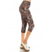 Printed, High Waisted, Capri Leggings With An Elasticized Waist Band