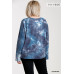 French Terry Tie-dye Raglan Long Sleeve Top With Raw Hem