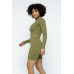 Knit Long Sleeve Cropped Top Knit High-waist Biker Shorts Set