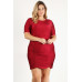 Plus Size Solid Bodycon Mini Dress