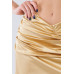 Satin Ruffle Waist Midi Skirt