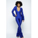 Yoga Shoulder Padded Ruched Stacked Jumpsuit