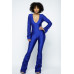 Yoga Shoulder Padded Ruched Stacked Jumpsuit