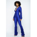 Yoga Shoulder Padded Ruched Stacked Jumpsuit