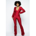 Yoga Shoulder Padded Ruched Stacked Jumpsuit