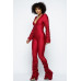 Yoga Shoulder Padded Ruched Stacked Jumpsuit