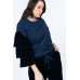 Tiered Velvet Ruffle Sleeve Pullover Crewneck Top
