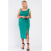 Plus Sleeveless Asymmetrical Shoulder Front Slit Detail Belted Dress