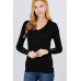 V-neck Sweater W/rivet Button