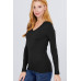 V-neck Sweater W/rivet Button