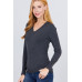 V-neck Sweater W/rivet Button