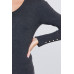 V-neck Sweater W/rivet Button