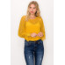 Lace Trim Shadow Stripe Bodysuit