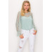 Lace Trim Shadow Stripe Bodysuit
