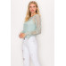Lace Trim Shadow Stripe Bodysuit