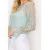 Lace Trim Shadow Stripe Bodysuit