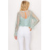 Lace Trim Shadow Stripe Bodysuit