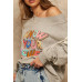 A French Terry Knit Graphic Sweatshirt