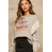 A French Terry Knit Graphic Sweatshirt