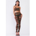 Sexy Sheer Mesh Sleeveless Crop Top & High Waist Legging Set