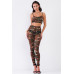 Sexy Sheer Mesh Sleeveless Crop Top & High Waist Legging Set