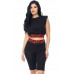 Shoulder Pad And Leopard Detailed Biker Shorts