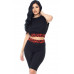 Shoulder Pad And Leopard Detailed Biker Shorts