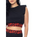 Shoulder Pad And Leopard Detailed Biker Shorts