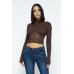 Knit Crop Top With Bottom Mesh