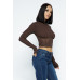 Knit Crop Top With Bottom Mesh
