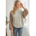 Leopard Solid Long Sleeve Top