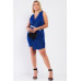 Sleeveless V-neck Asymmetrical Wrap Rhinestones Detail Fitted Mini Blazer Dress