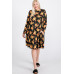 Floral Mock Neck Hidden Pocket Round Hem Midi Dress