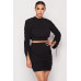 Ruched Long Sleeve And Skirt Set