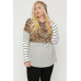 Plus Size Color Block Hoodie Featuring A Cheetah Print