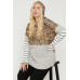 Plus Size Color Block Hoodie Featuring A Cheetah Print