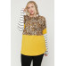 Plus Size Color Block Hoodie Featuring A Cheetah Print