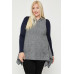 Plus Size Two Tone Knit, Sleeveless Top