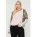 Plus Size Cheetah Print  Long Sleeve Top - CC-53314b